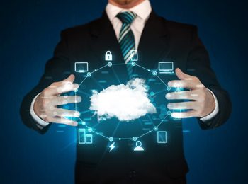 a man holding a cloud
